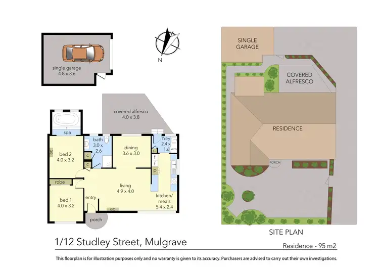 Floorplan of Homely unit listing, 1/12 Studley Street, Mulgrave VIC 3170