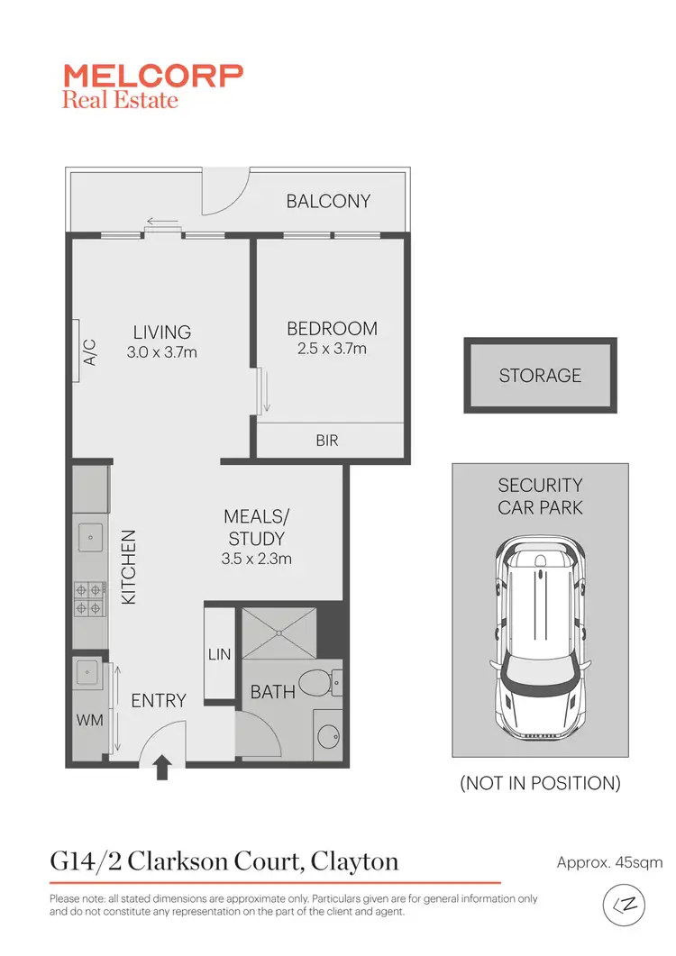 Floorplan of Homely apartment listing, G14/2 Clarkson Court, Clayton VIC 3168