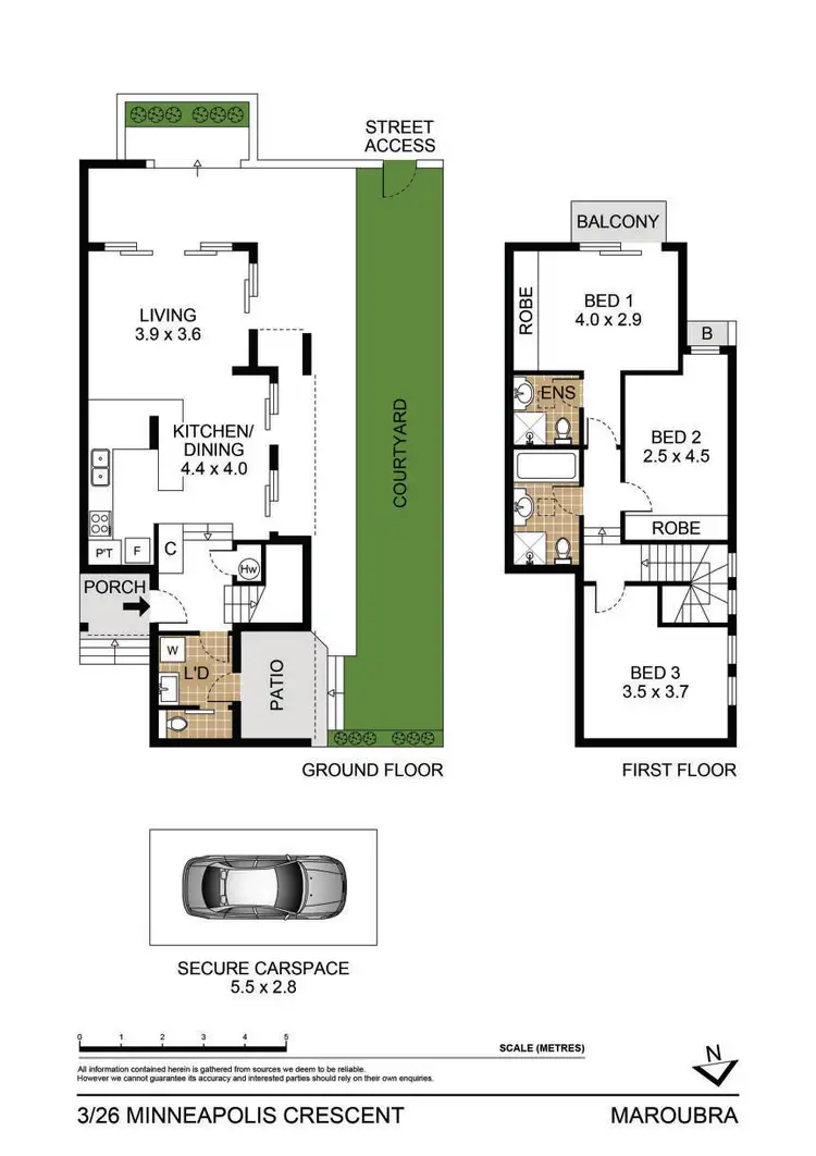 Floorplan of Homely townhouse listing, 3/26-28 Minneapolis Crescent, Maroubra NSW 2035