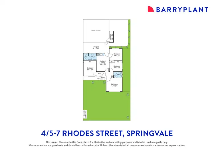 Floorplan of Homely unit listing, 4/5-7 Rhodes Street, Springvale VIC 3171