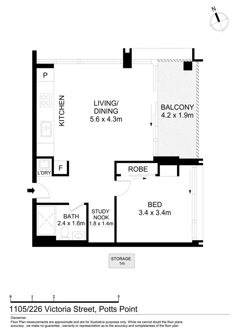Floorplan of Homely apartment listing, 1105/226 Victoria Street, Potts Point NSW 2011