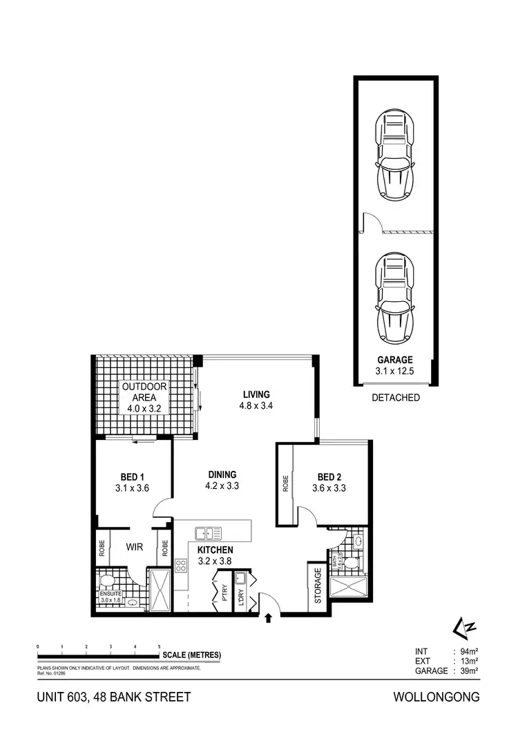 Floorplan of Homely unit listing, 603/48 Bank Street, Wollongong NSW 2500