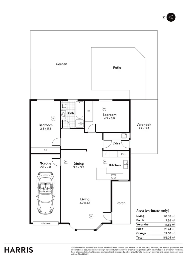 Floorplan of Homely unit listing, 2/3 Bartley Avenue, Netherby SA 5062