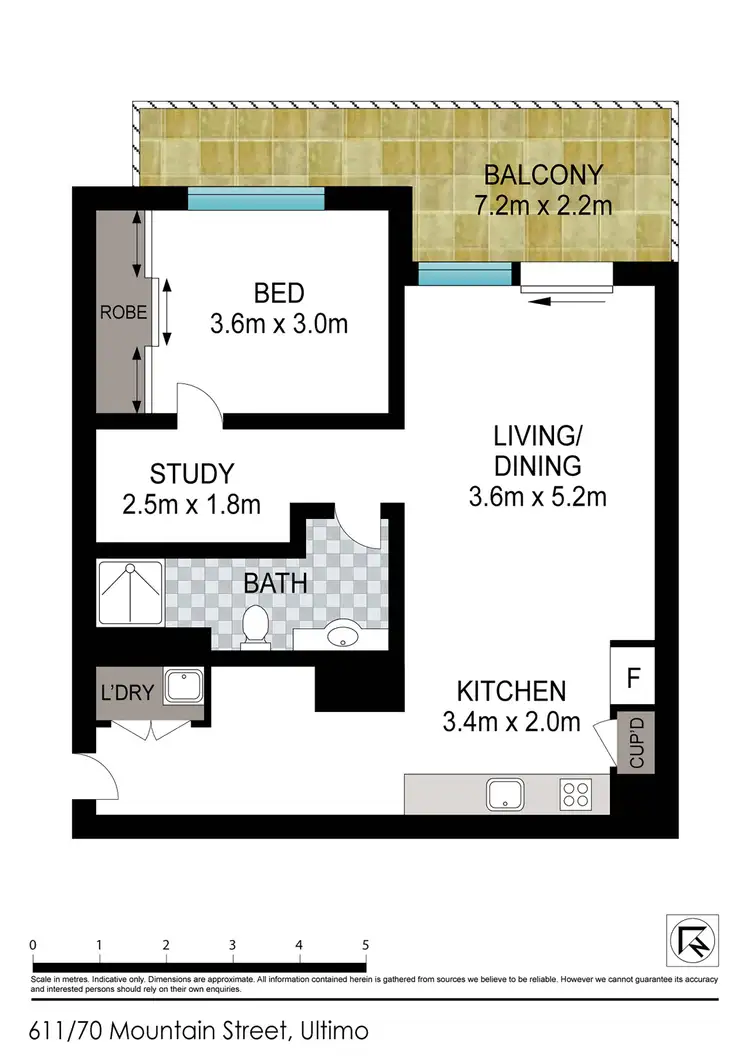 Floorplan of Homely apartment listing, 611/70 Mountain Street, Ultimo NSW 2007