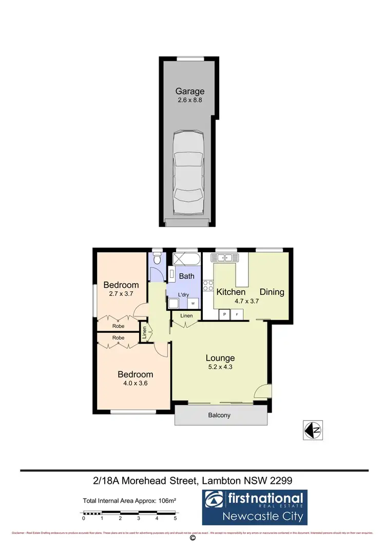 Floorplan of Homely unit listing, 2/18A Morehead Street, Lambton NSW 2299