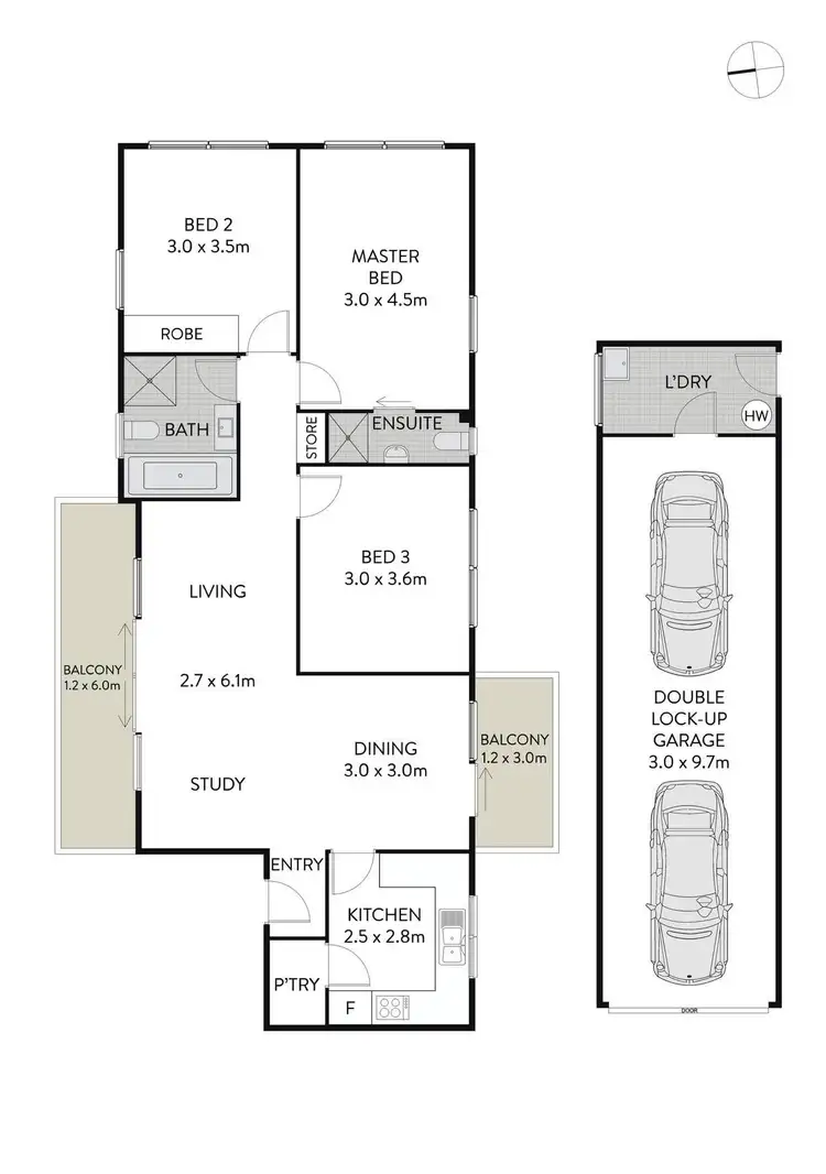 Floorplan of Homely apartment listing, 2/6 King Street, Ashfield NSW 2131