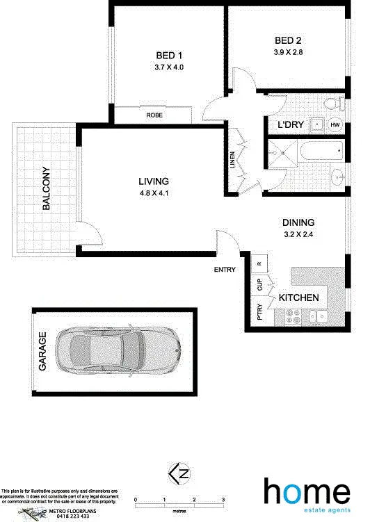 Floorplan of Homely unit listing, 14/83-85 Alfred Street, Ramsgate Beach NSW 2217