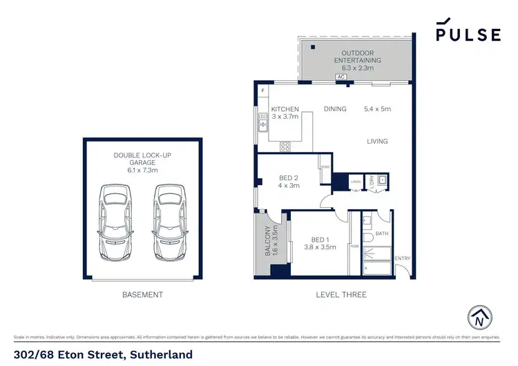 Floorplan of Homely apartment listing, 302/68 Eton Street, Sutherland NSW 2232
