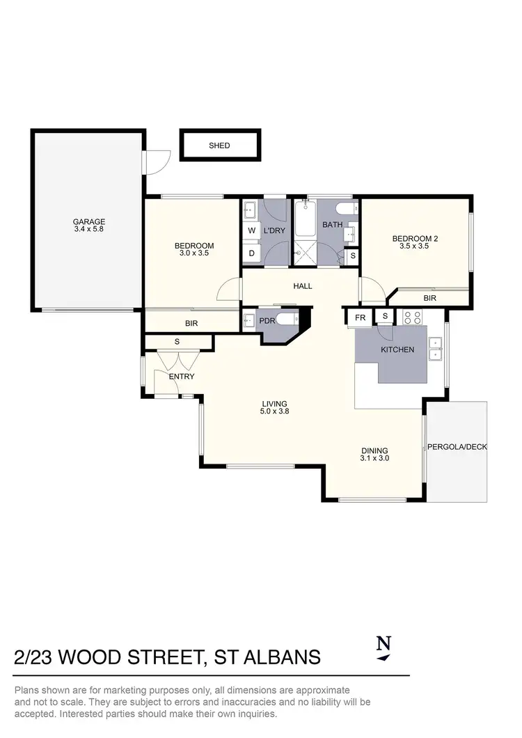 Floorplan of Homely unit listing, 2/23 Woods Street, St Albans VIC 3021