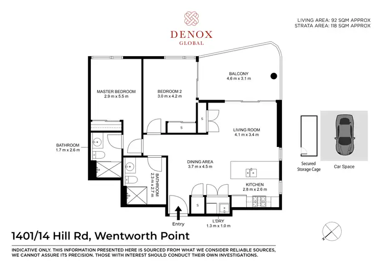Floorplan of Homely apartment listing, 1401/14 Hill Road, Wentworth Point NSW 2127