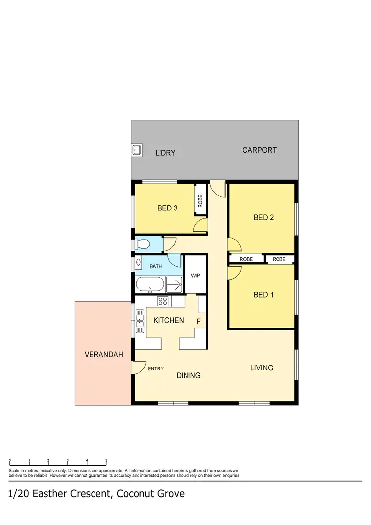 Floorplan of Homely semi-detached listing, 1/20 Easther Crescent, Coconut Grove NT 810
