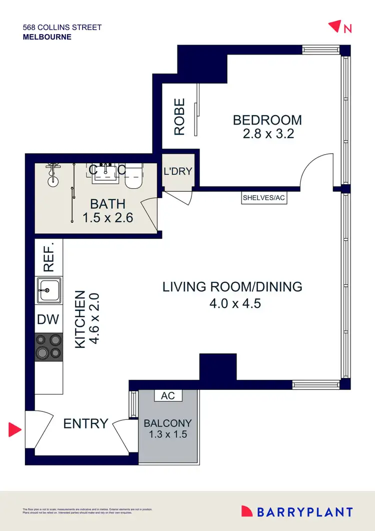Floorplan of Homely apartment listing, 4401/568 Collins Street, Melbourne VIC 3000