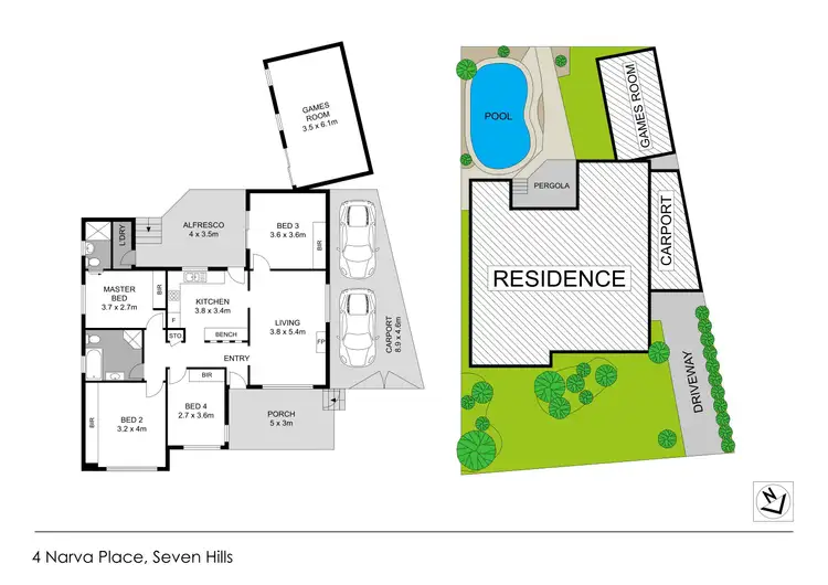 Floorplan of Homely house listing, 4 Narva Place, Seven Hills NSW 2147