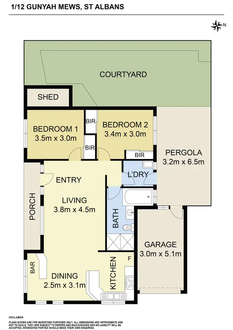 Floorplan of Homely unit listing, 1/12 Gunyah Mews, St Albans VIC 3021