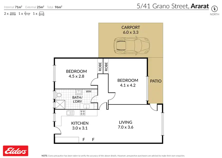 Floorplan of Homely unit listing, 5/41 Grano Street, Ararat VIC 3377