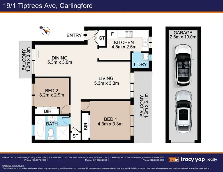 Floorplan of Homely apartment listing, 19/1 Tiptrees Avenue, Carlingford NSW 2118