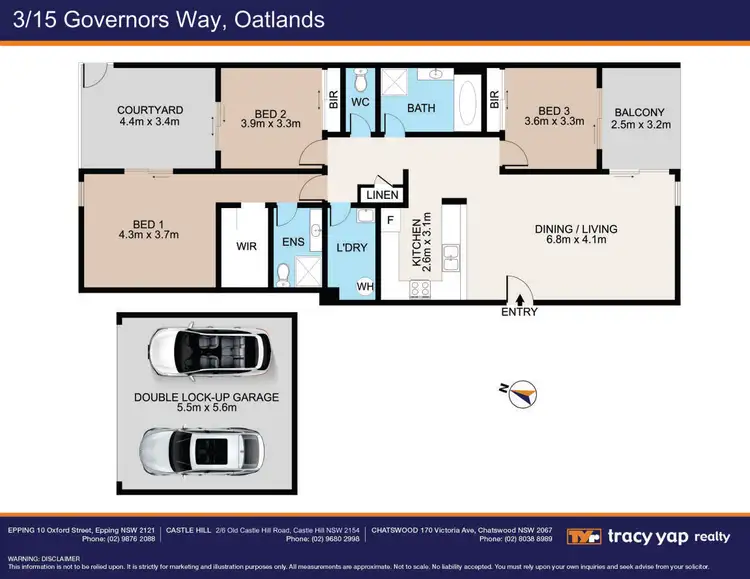 Floorplan of Homely apartment listing, 3/15 Governors Way, Oatlands NSW 2117
