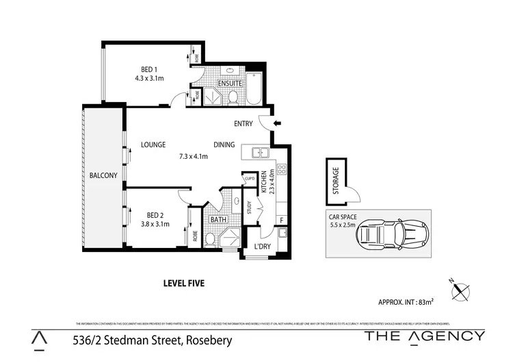 Floorplan of Homely apartment listing, 536/2 Stedman Street, Rosebery NSW 2018