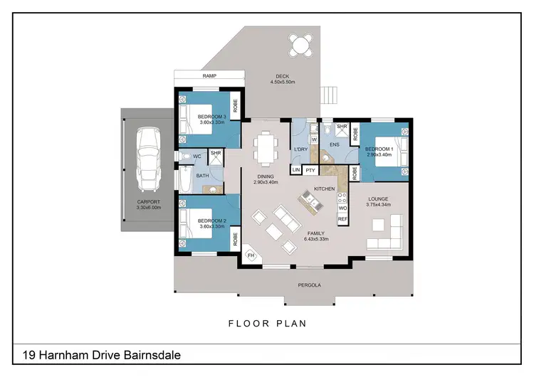 Floorplan of Homely house listing, 19 Harnham Drive, Bairnsdale VIC 3875