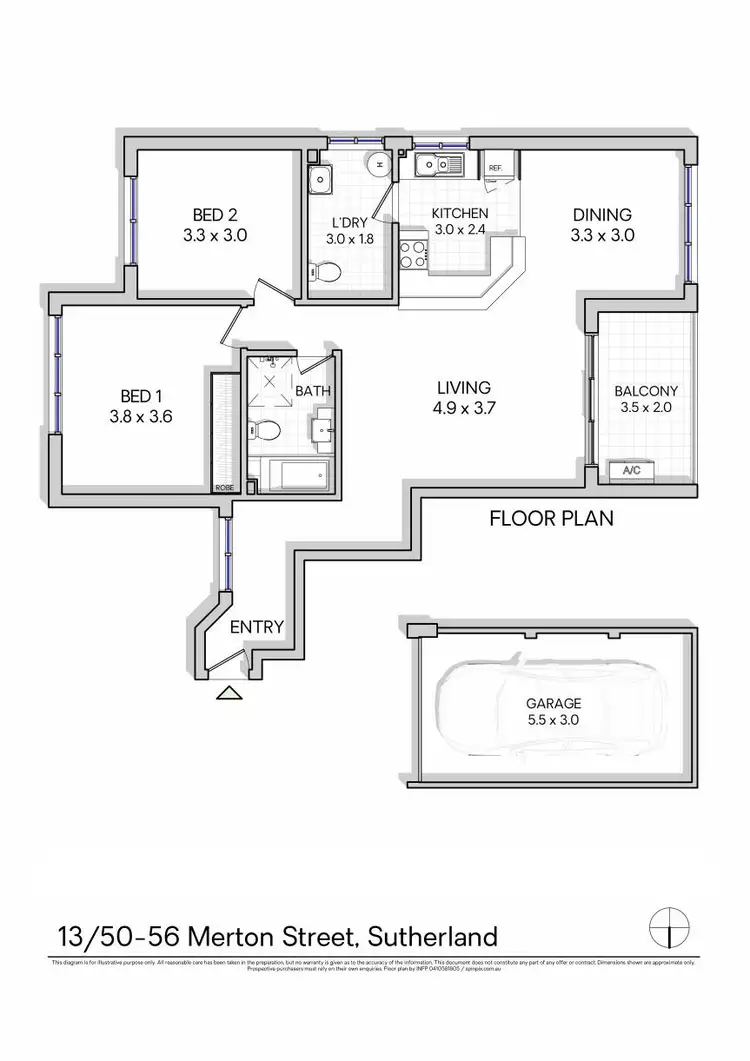 Floorplan of Homely apartment listing, 13/50-56 Merton Street, Sutherland NSW 2232