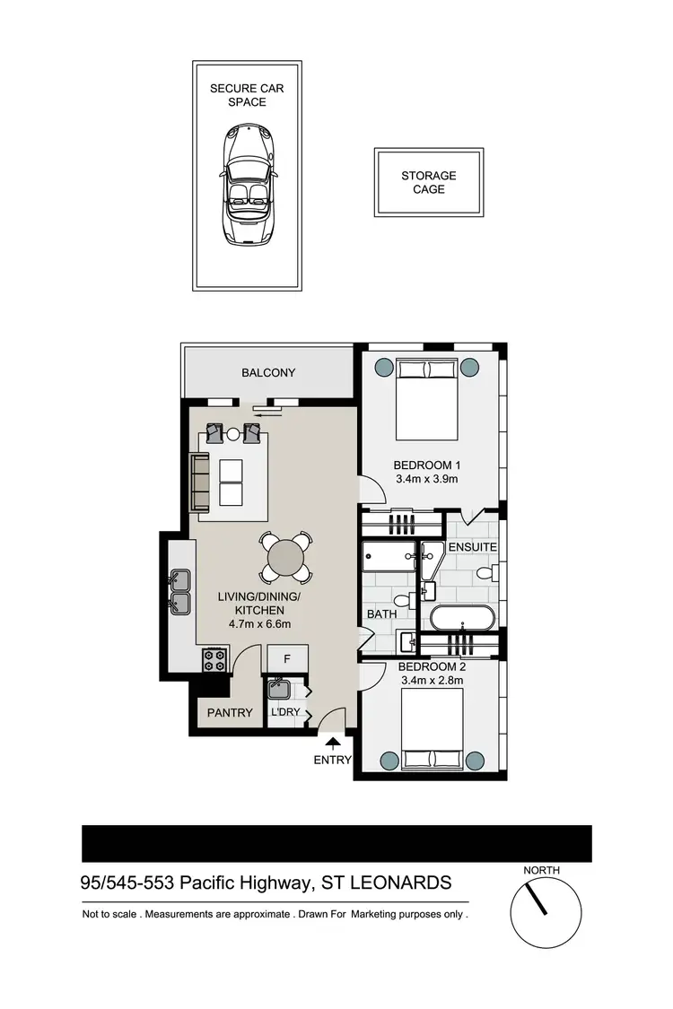 Floorplan of Homely apartment listing, 95/545 Pacific Highway, St Leonards NSW 2065