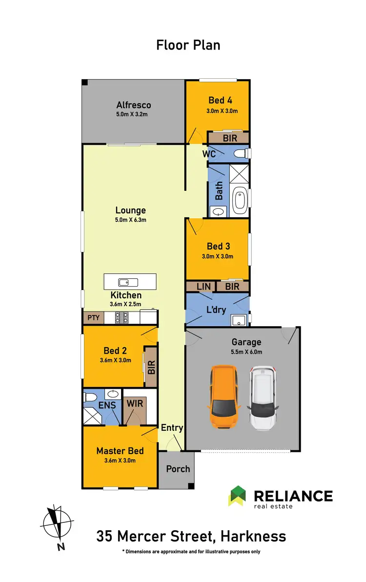 Floorplan of Homely house listing, 35 Mercer Street, Harkness VIC 3337
