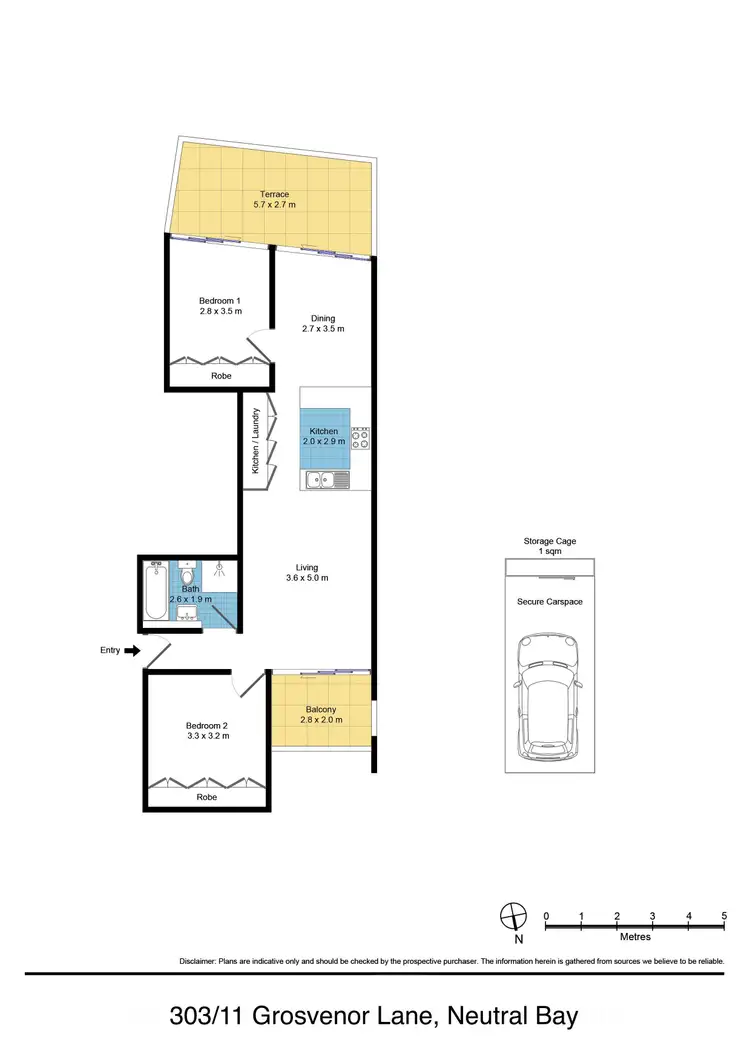 Floorplan of Homely apartment listing, 303/11 Grosvenor Lane, Neutral Bay NSW 2089