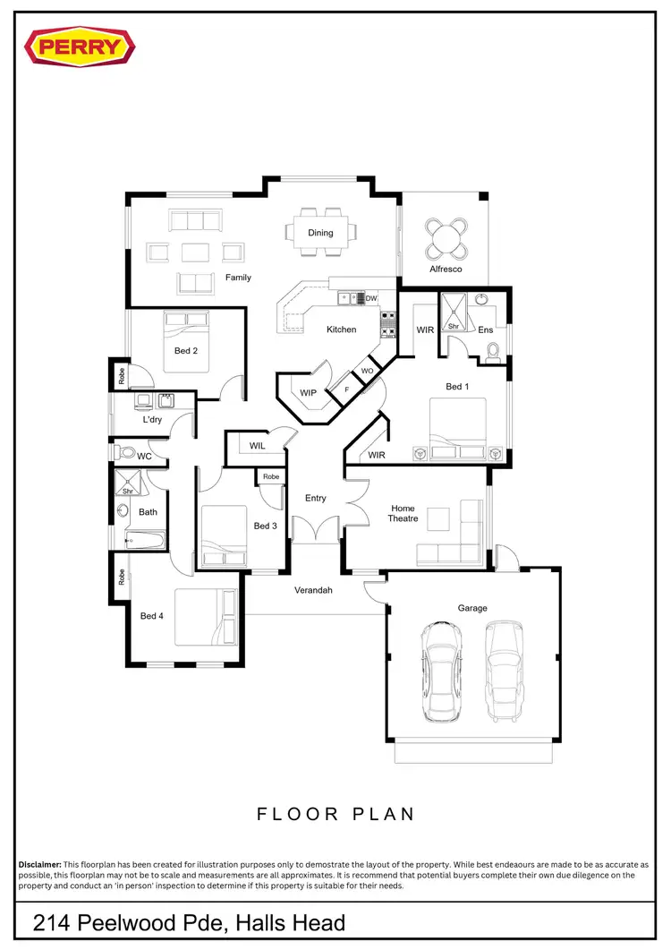 Floorplan of Homely house listing, 214 Peelwood Parade, Halls Head WA 6210