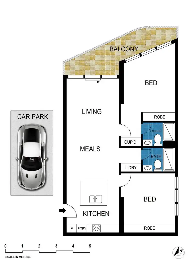 Floorplan of Homely apartment listing, 1512/50 Albert Road, South Melbourne VIC 3205