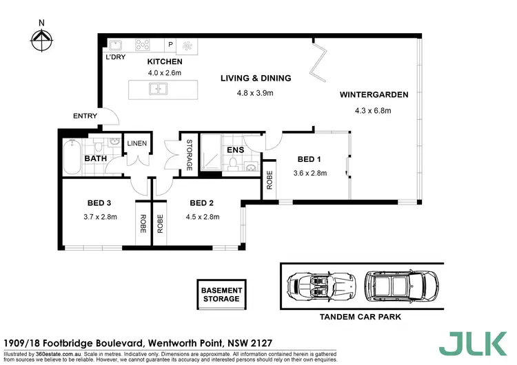Floorplan of Homely apartment listing, 1909/18 Footbridge Boulevard, Wentworth Point NSW 2127