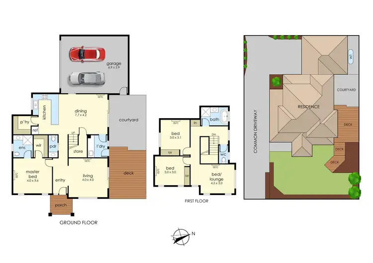 Floorplan of Homely townhouse listing, 1/45 Screen Street, Frankston VIC 3199