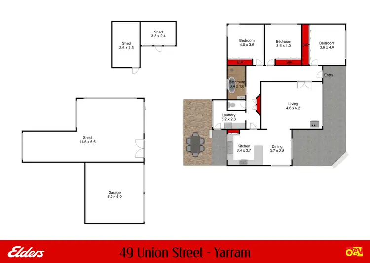Floorplan of Homely house listing, 49 Union Street, Yarram VIC 3971