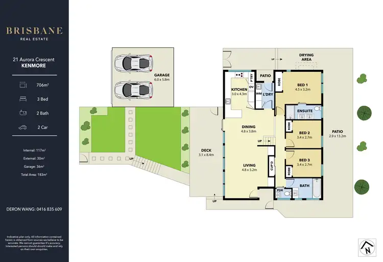 Floorplan of Homely house listing, 21 Aurora Crescent, Kenmore QLD 4069