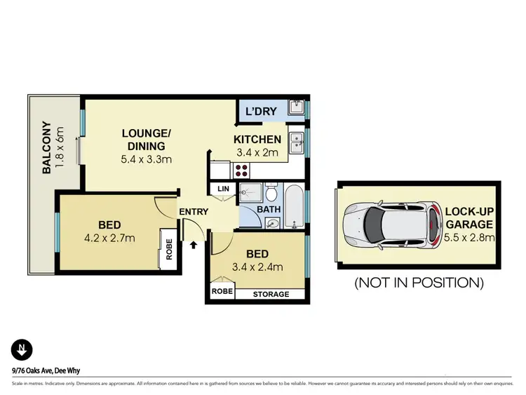 Floorplan of Homely unit listing, 9/76 Oaks Avenue, Dee Why NSW 2099