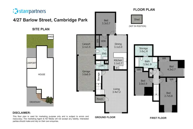 Floorplan of Homely townhouse listing, 4/27 Barlow Street, Cambridge Park NSW 2747