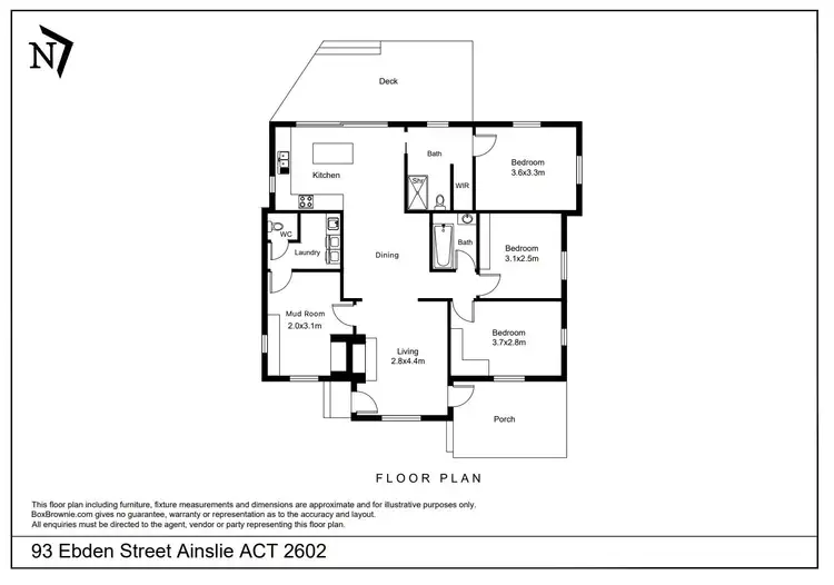 Floorplan of Homely house listing, 93 Ebden Street, Ainslie ACT 2602