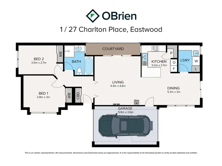 Floorplan of Homely house listing, 1/27 Charlton Place, Eastwood VIC 3875