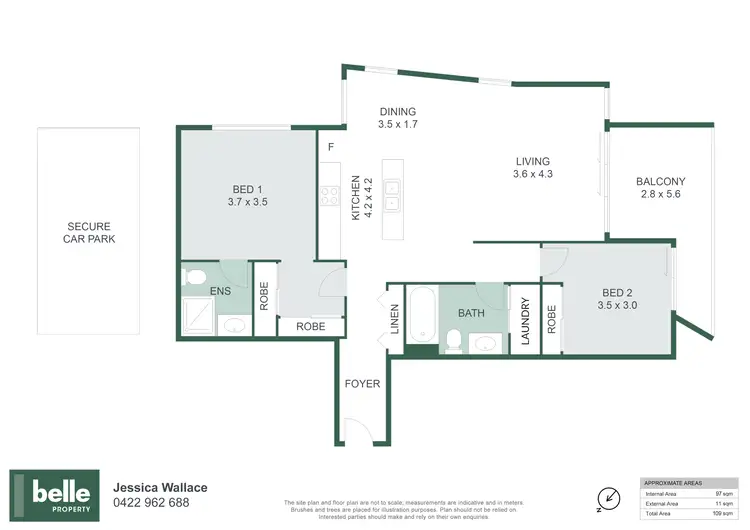 Floorplan of Homely apartment listing, 402/60 Jefferson Lane, Palm Beach QLD 4221