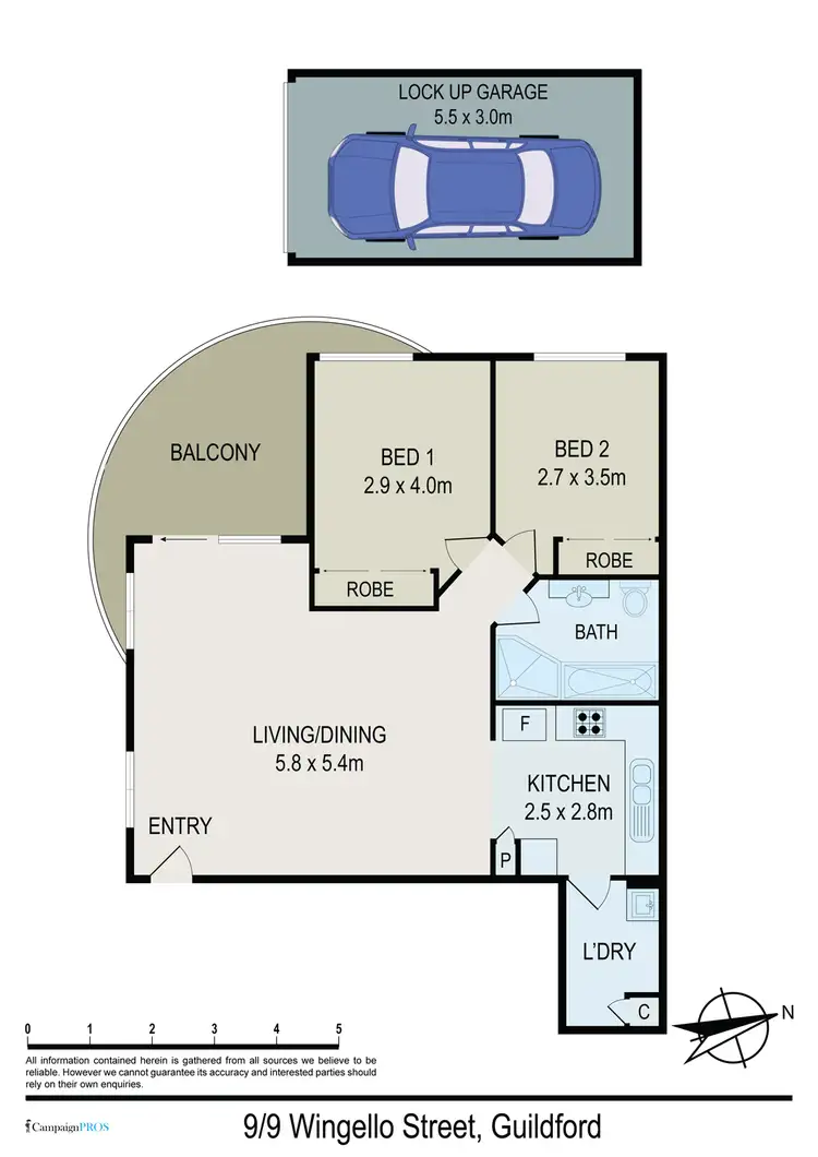 Floorplan of Homely unit listing, 9/9 Wingello Street, Guildford NSW 2161