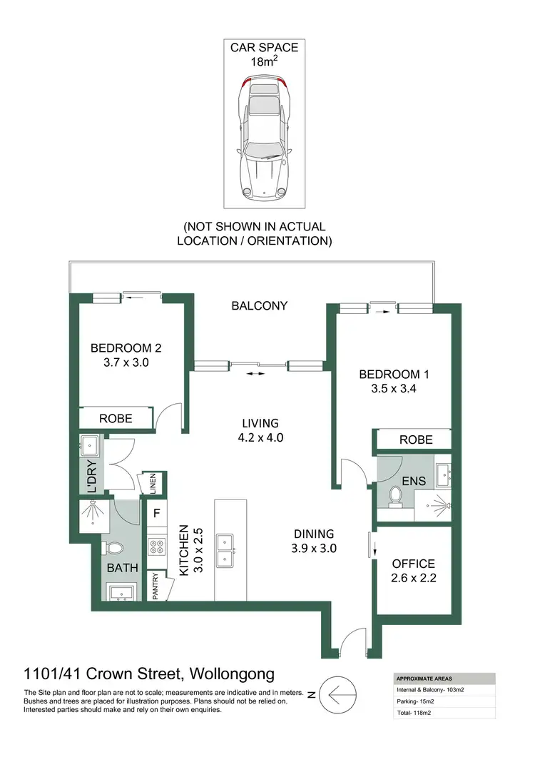 Floorplan of Homely apartment listing, 1101/41 Crown Street, Wollongong NSW 2500