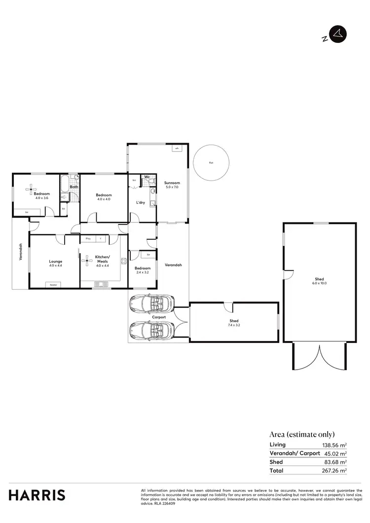 Floorplan of Homely house listing, 8 Bluff Road, Minlaton SA 5575
