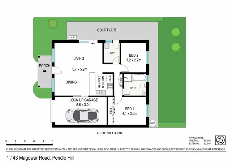 Floorplan of Homely villa listing, 1/43 Magowar Road, Pendle Hill NSW 2145