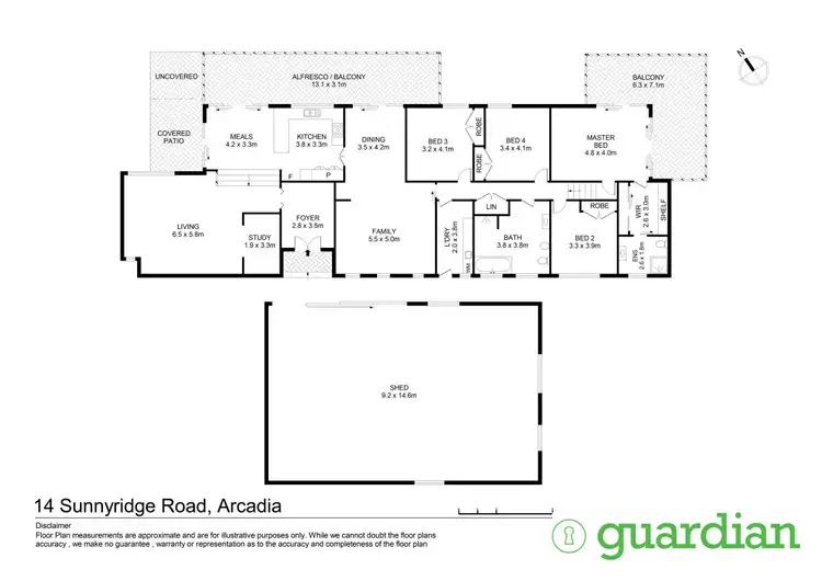 Floorplan of Homely rural property listing, 14 Sunnyridge Road, Arcadia NSW 2159