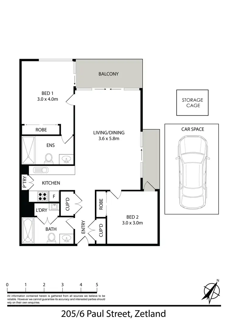 Floorplan of Homely apartment listing, 205/6 Paul Street, Zetland NSW 2017