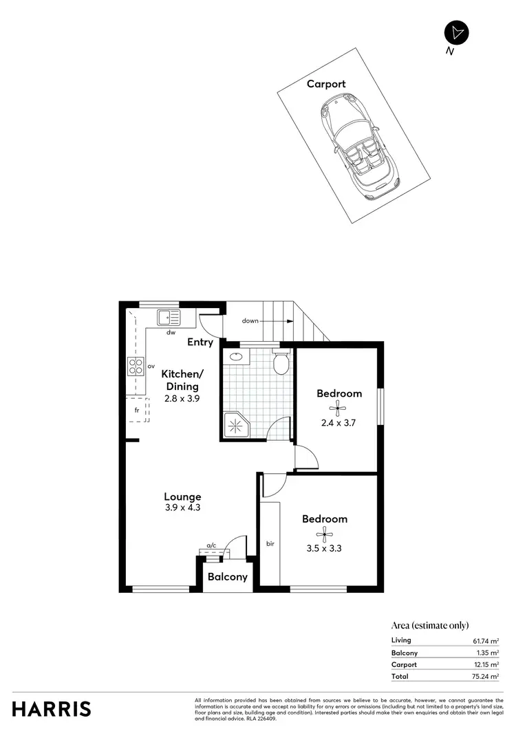 Floorplan of Homely unit listing, 4/63 Price Avenue, Clapham SA 5062