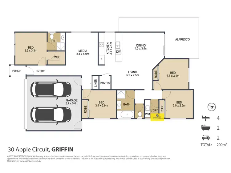 Floorplan of Homely house listing, 30 Apple Circuit, Griffin QLD 4503