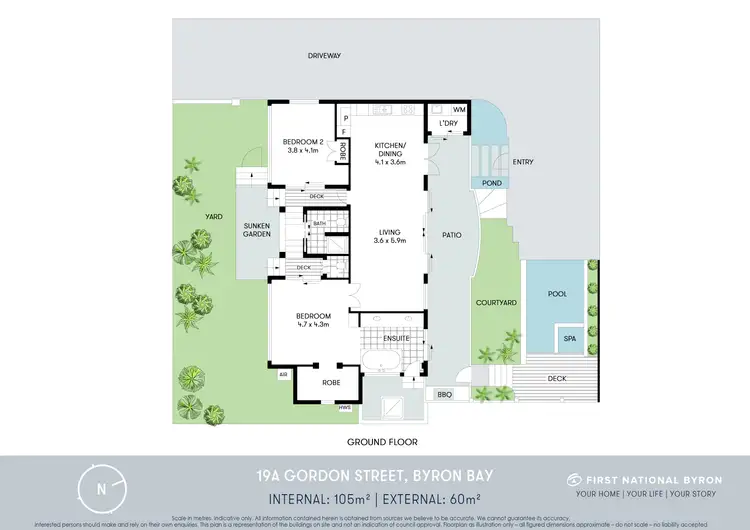 Floorplan of Homely semi-detached listing, 19A Gordon Street, Byron Bay NSW 2481