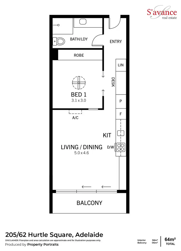 Floorplan of Homely apartment listing, 205/62 Hurtle Square, Adelaide SA 5000
