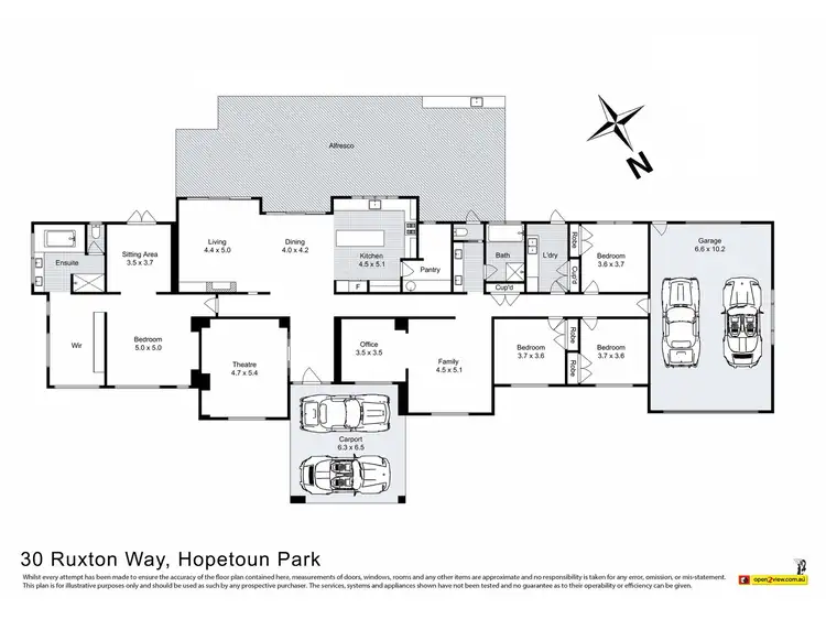 Floorplan of Homely house listing, 30 Ruxton Way, Hopetoun Park VIC 3340