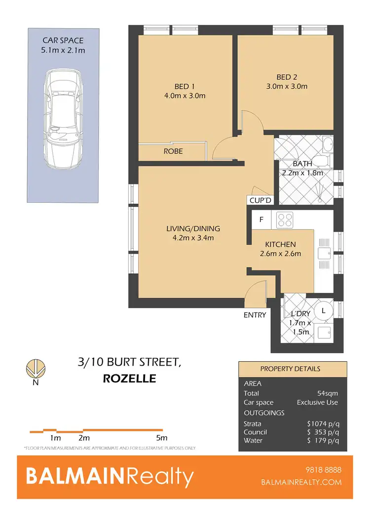 Floorplan of Homely apartment listing, 3/10 Burt Street, Rozelle NSW 2039
